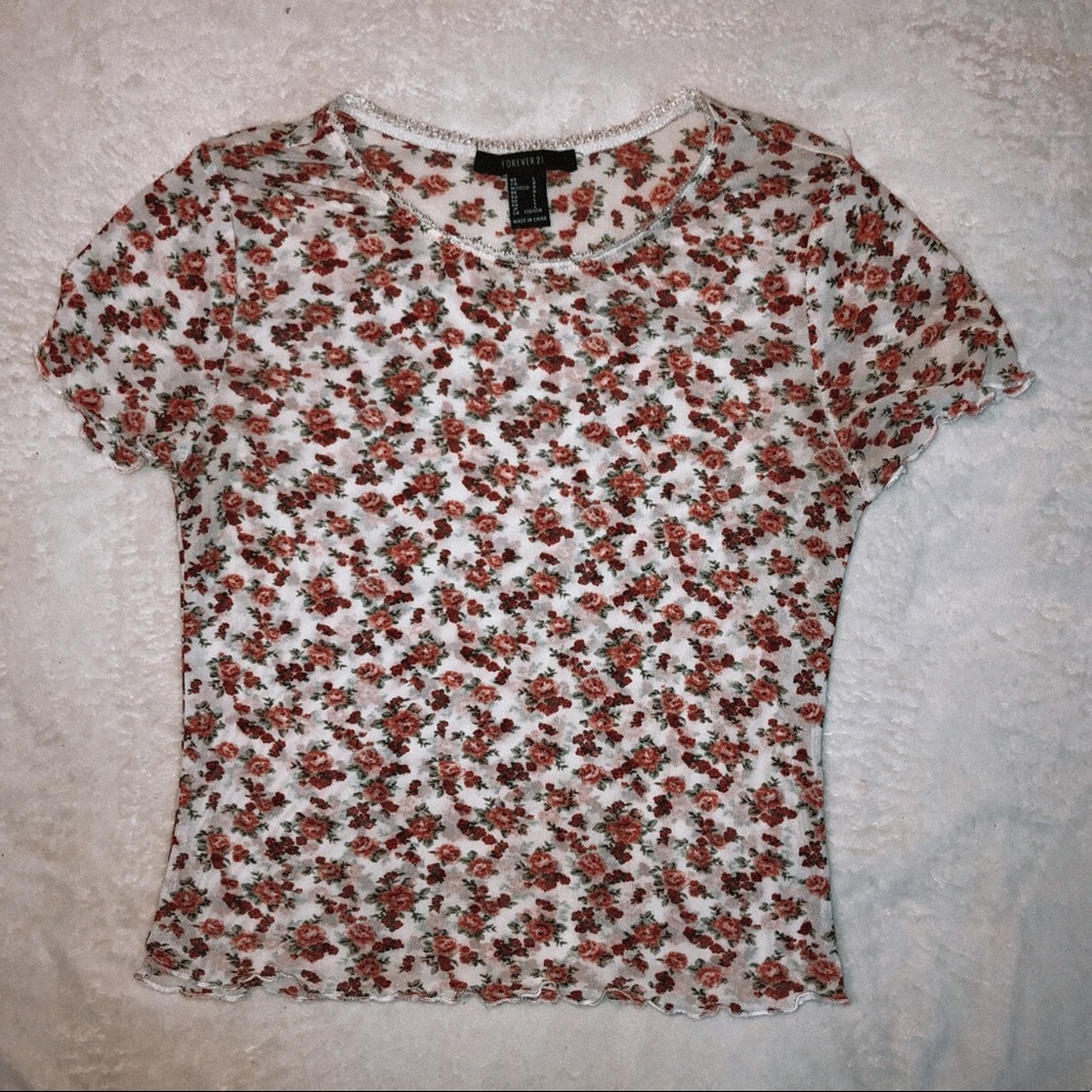 Mesh Floral Shirt